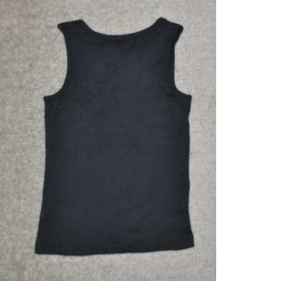 *Christmas Tank Top sz 4 Black Studded Christmas Tree Crew Ribbed Girls - Picture 3 of 3